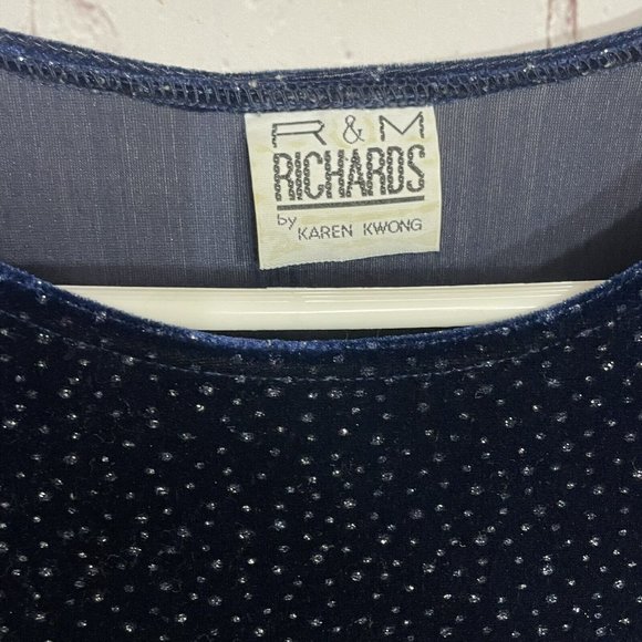 R & M Richards by Karen Kwong Vintage Plus Velvet Sparkle Stretch Blouse Top 18 - Picture 2 of 9